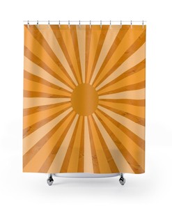 Retro Magic Sun Shower Curtain in Waterproof Fabric for Bathroom 