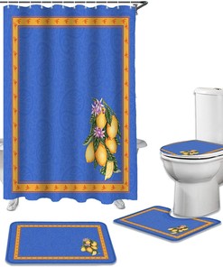 Retro Mandala Texture Lemon Pattern Shower Curtain Ideas