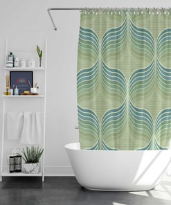 Retro Minimalist Orange Yellow Get Naked Shower Curtain for Boho Bathroom Decoration