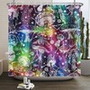 Retro Mushroom Shower Curtain Aesthetic Abstract Bathroom Decor