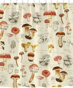 Retro Mushroom Shower Curtain For A Psychedelic Bathroom