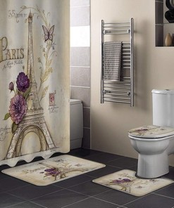 Retro Paris Eiffel Tower Luxury Shower Curtain