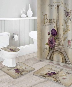 Retro Paris Eiffel Tower Luxury Shower Curtain