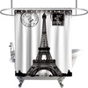 Retro Paris Shower Curtain with Eiffel Tower City of Love Theme, Highly Durable Home Decor for Kids Bathroom