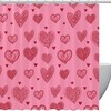Retro Pink Love Heart Pattern Shower Curtain - Bathroom Decor for Couples