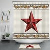 Retro Plaid Pattern Shower Curtain - Texas Star Sunflower Bathroom Decor