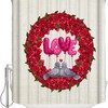 Retro Red Rose Flower Wreath Dove Love Valentine's Day Shower Curtain