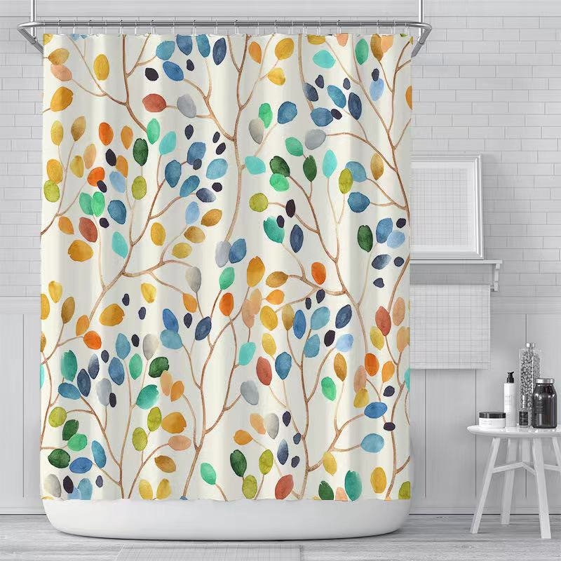 Retro Rose Floral Shower Curtain with Durable Fabric - Vintage Bath Curtain for Waterproof and Odorless Bathroom