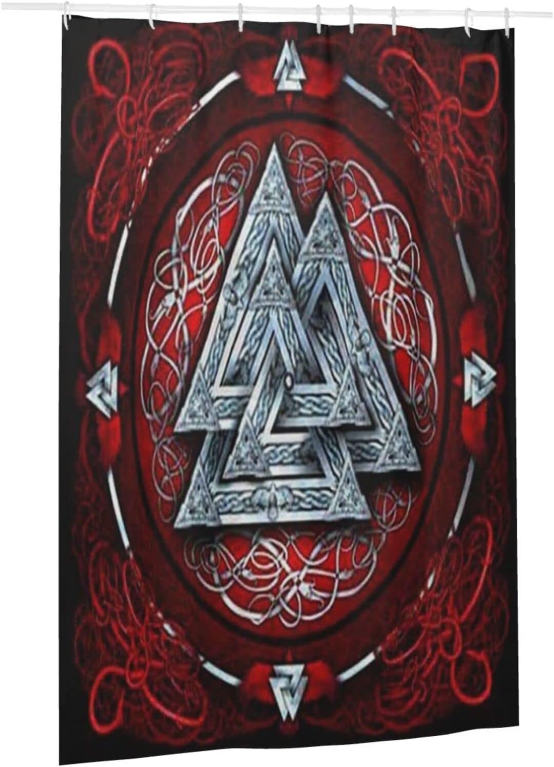Retro Runic Viking Norse Mythology Shower Curtain - Waterproof Curtain for Home Decor