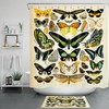 Retro Rustic Butterfly Shower Curtain, Colorful Bathroom Decor by Vantaso