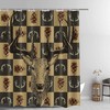 Retro Rustic Patchwork Deer Shower Curtain, Farmhouse Wildlife Artwork For Country Bathroom Decor 