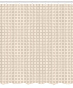 Retro Shabby Checked Print Shower Curtain For Elegant Bathroom