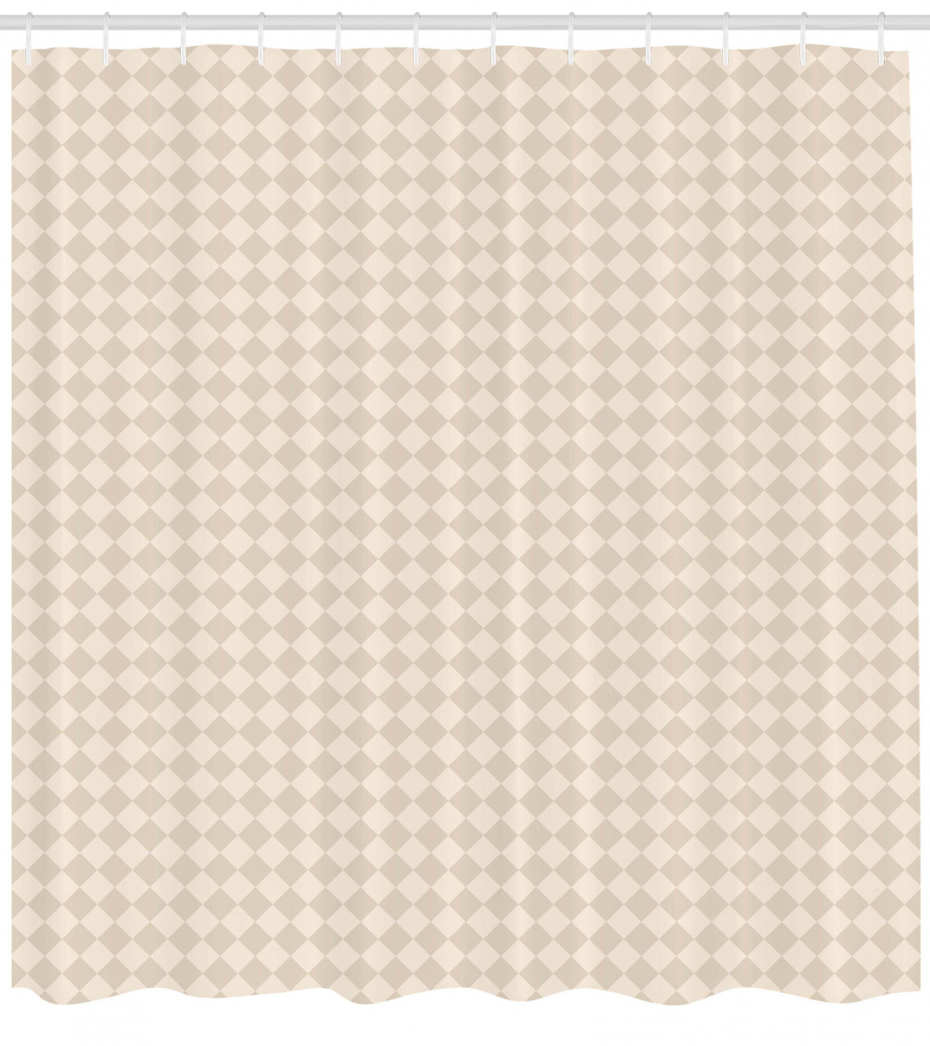 Retro Shabby Checked Print Shower Curtain For Elegant Bathroom