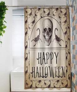 Retro Skull with Scorpion Shower Curtain for Spooky Halloween Bathroom Decor