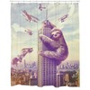 Retro Sloth Print Fabric Shower Curtain For Movie And Bathroom Decor