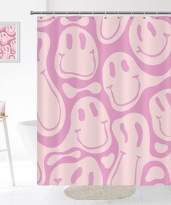 Retro Smile Shower Curtain for a Quirky and Fun Bathroom