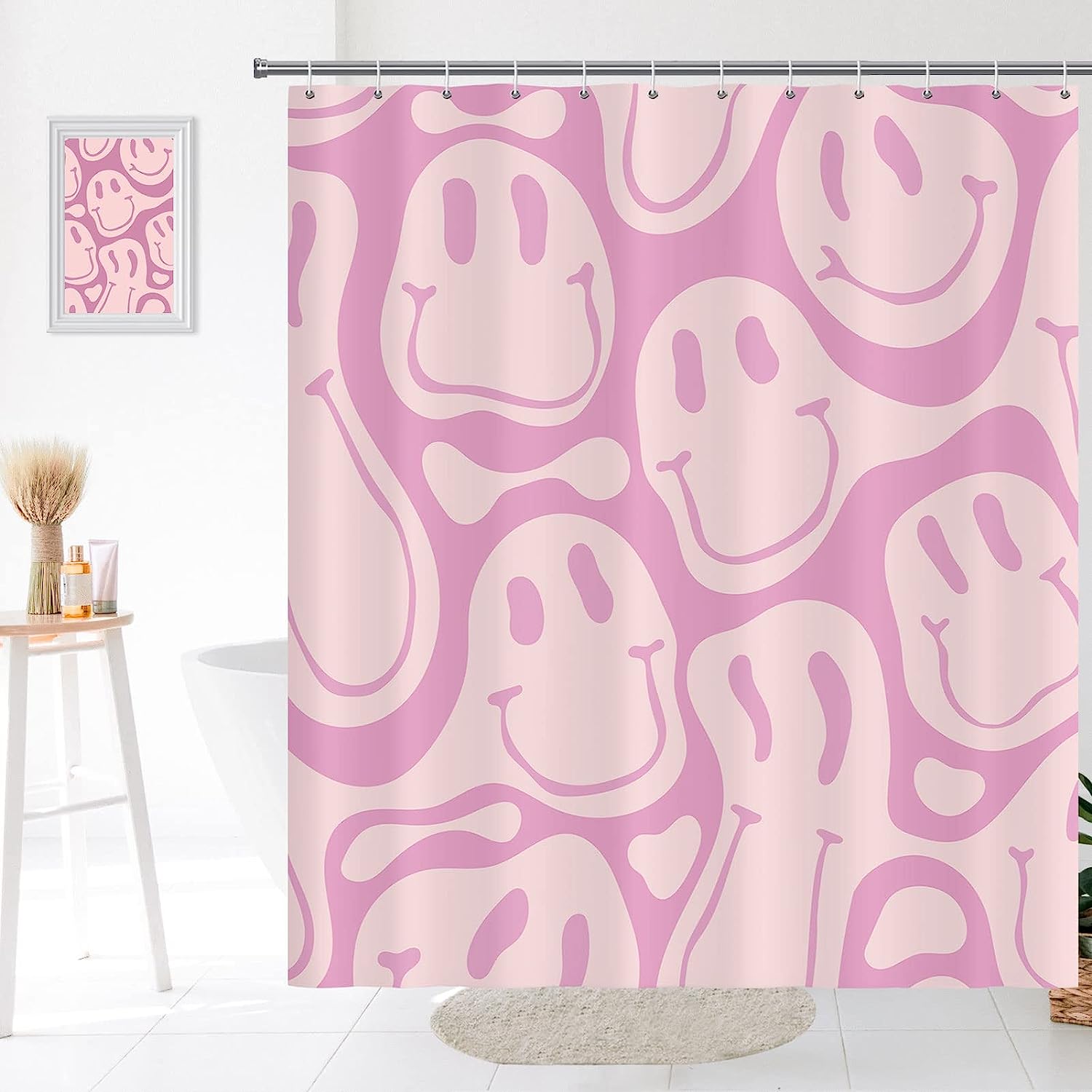 Retro Smile Shower Curtain for a Quirky and Fun Bathroom