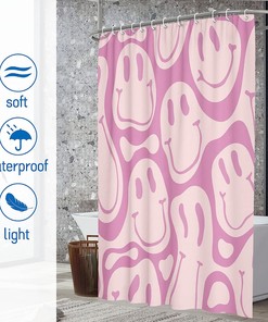 Retro Smile Shower Curtain for a Quirky and Fun Bathroom