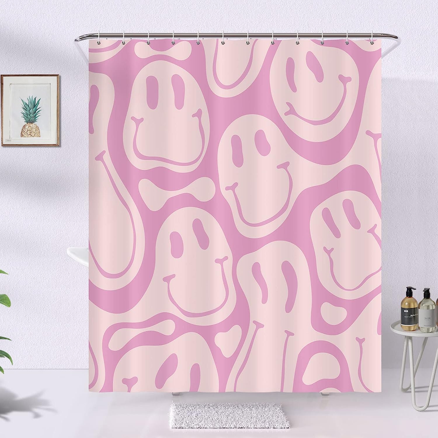 Retro Smile Shower Curtain for a Quirky and Fun Bathroom