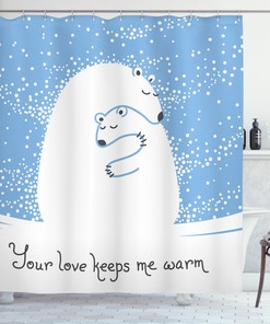 Retro Snowflakes Winter Shower Curtain Set 