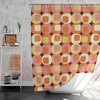 Retro Squares Mid Century Modern Shower Curtain for Vintage Bathroom