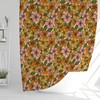 Retro Summer Floral Shower Curtain with Boho Aesthetic Flowers - Cute Bath Accessories Set