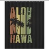 Retro Surf Shower Curtain - Aloha Hawaii - Adds A Vintage Touch To Your Bathroom