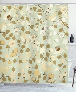 Retro Swirls Print Shower Curtain For An Eclectic Bathroom Decor