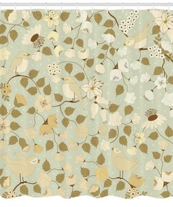 Retro Swirls Print Shower Curtain For An Eclectic Bathroom Decor
