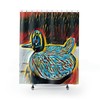 Retro Teal Duck Ducky Shower Curtain for Nostalgic Bathroom