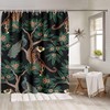 Retro Tiger and Peacock Print Shower Curtain for a Bold and Vintage Bathroom