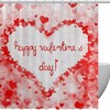 Retro Valentines Day Heart Shower Curtain for Romantic Bathroom Decor