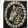 Retro Viking Wolf Print Shower Curtain - Waterproof Bath Curtain with Bathroom Decor for Home, Hotel, Office 