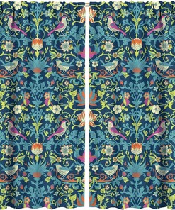 Retro William Morris Design Curtain For Living Room And Bedroom Decor