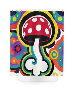 Retro Y2K Mushroom Shower Curtain - Style Your Customizable Bathroom Decor