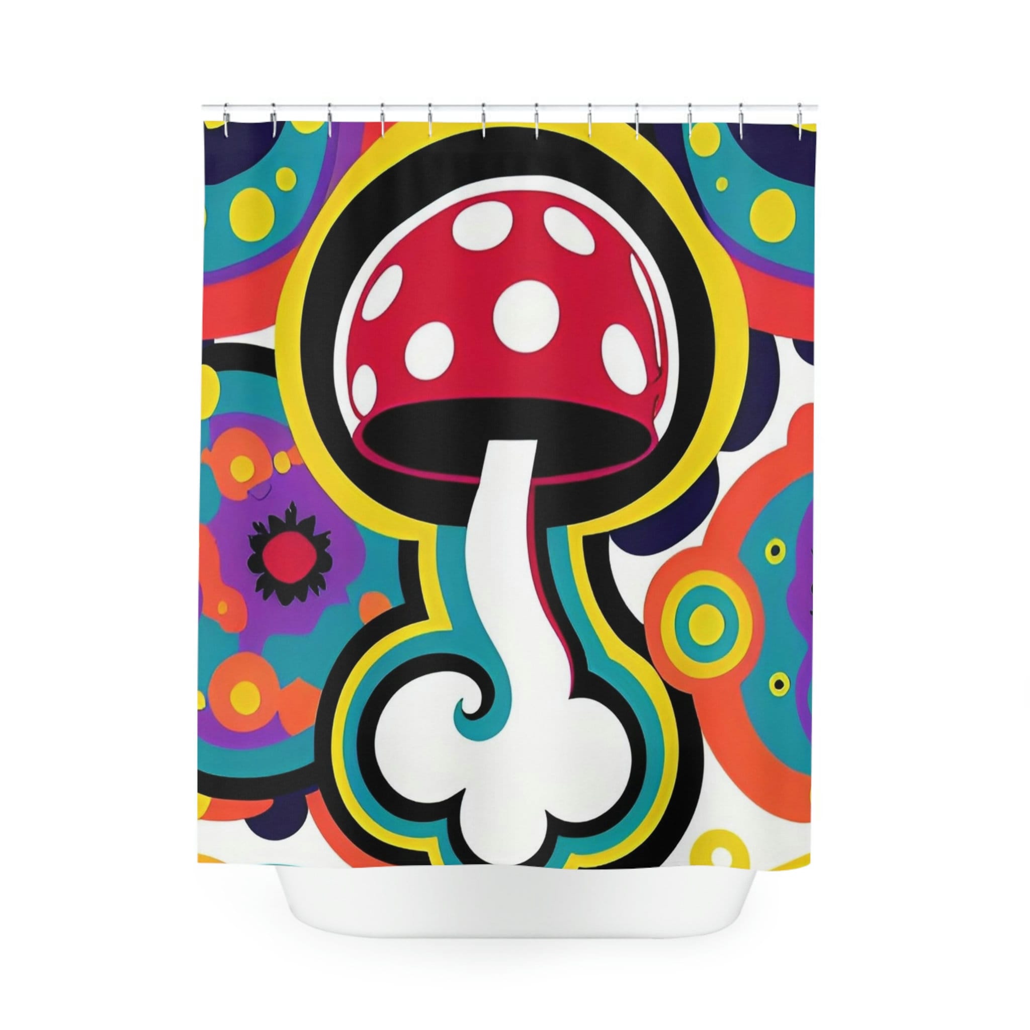 Retro Y2K Mushroom Shower Curtain - Style Your Customizable Bathroom Decor