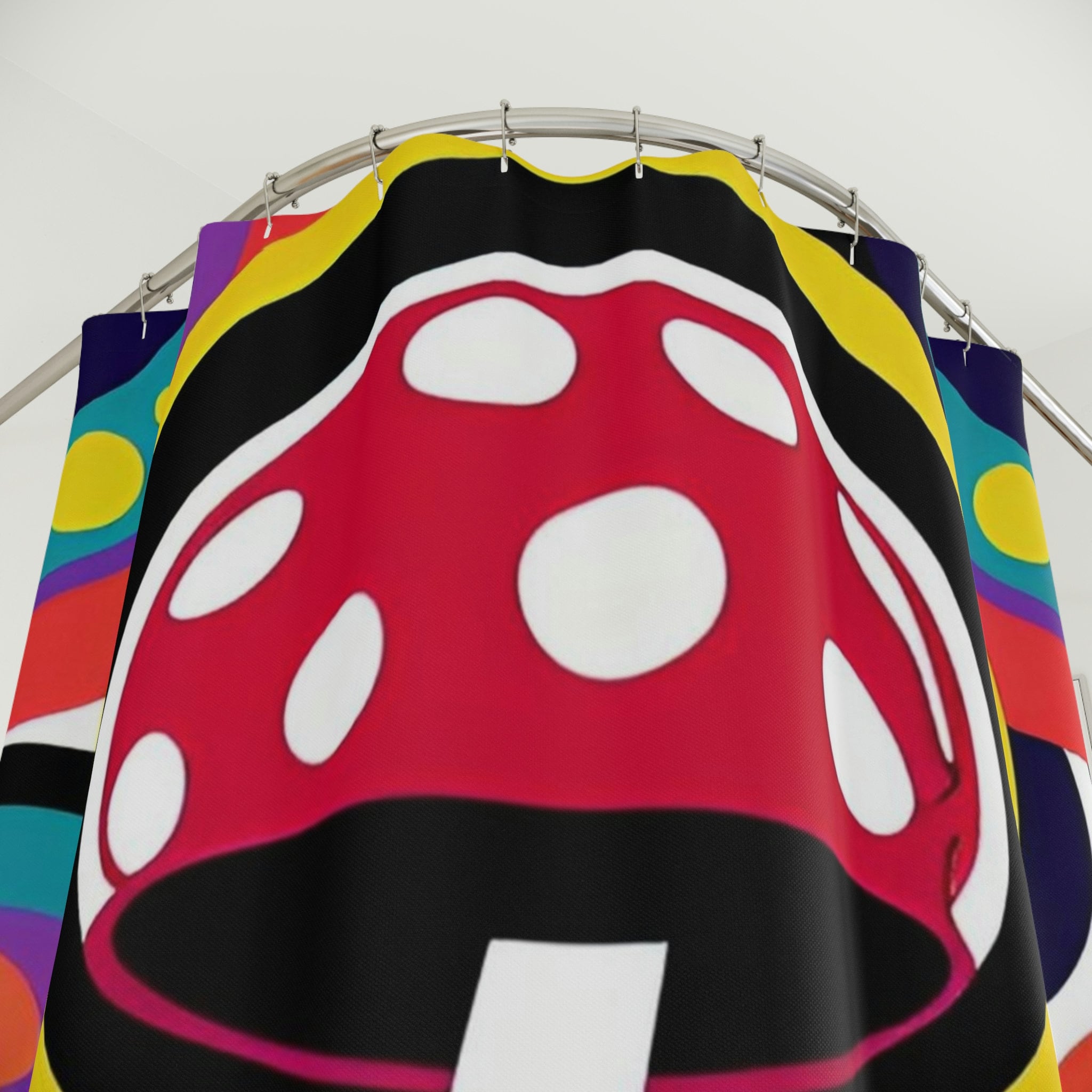 Retro Y2K Mushroom Shower Curtain - Style Your Customizable Bathroom Decor
