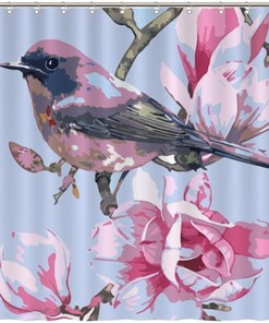 Retro-Inspired Colorful Petal Shower Curtain for Bathroom Refresh
