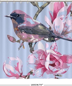 Retro-Inspired Colorful Petal Shower Curtain for Bathroom Refresh