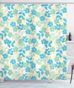 Retro-Inspired Floral Design Shower Curtain for a Vintage Bathroom