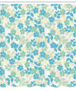 Retro-Inspired Floral Design Shower Curtain for a Vintage Bathroom