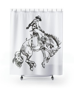 Ride 'Em Cowboy Western Shower Curtain - Wild West Bathroom Decor