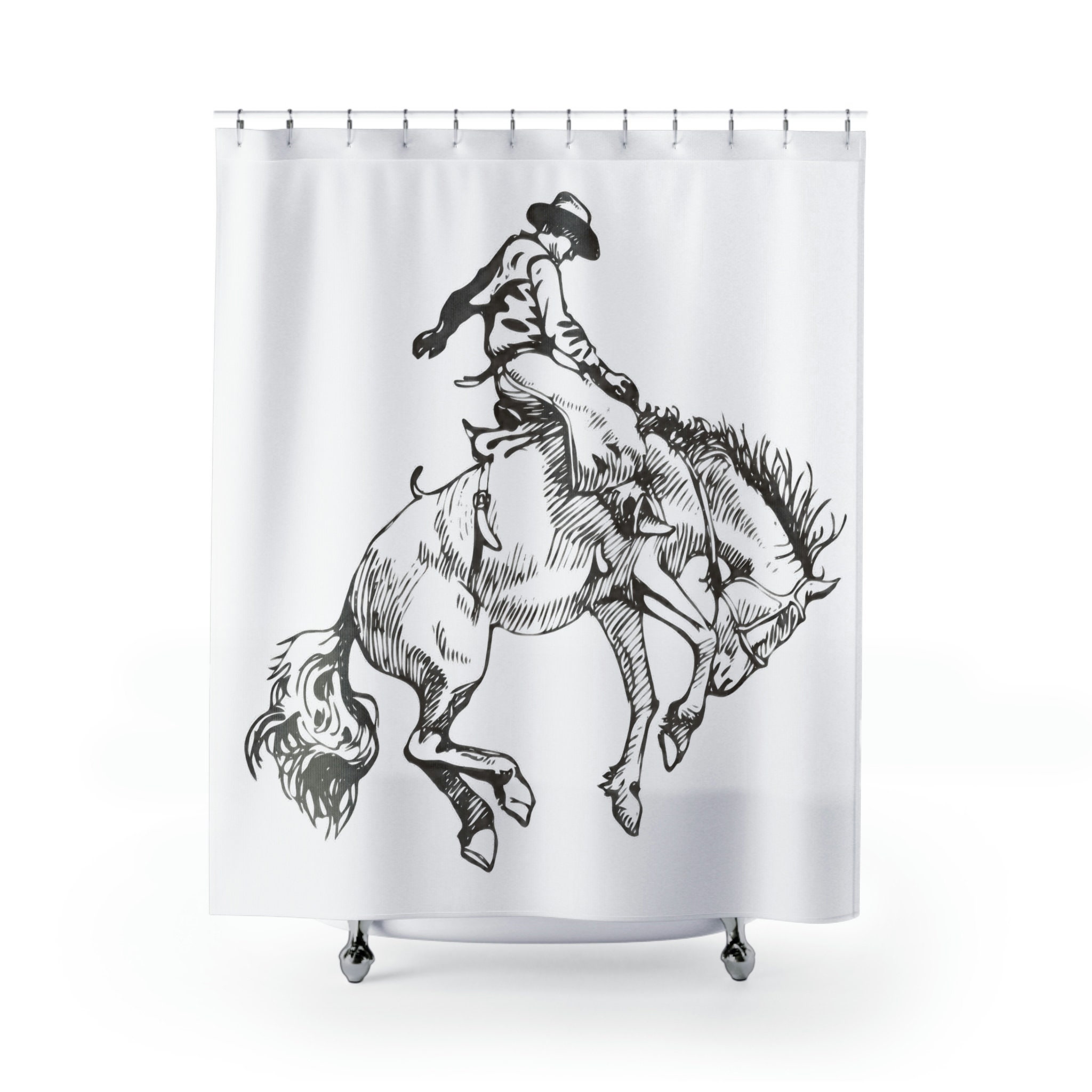 Ride 'Em Cowboy Western Shower Curtain - Wild West Bathroom Decor