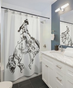Ride 'Em Cowboy Western Shower Curtain - Wild West Bathroom Decor