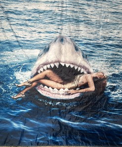 Rihanna Shark Mouth Shower Curtain for a Unique Nautical Decor