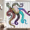 Rimego Colorful Octopus Art Sea Animal Shower Curtain for Kids Bathroom