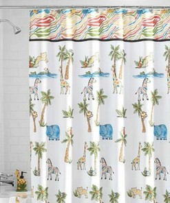 Rimego Hummingbird and Flowers Shower Curtain, Colorful Birds Lover Shower Curtain, Fabric Bathroom Shower Curtain