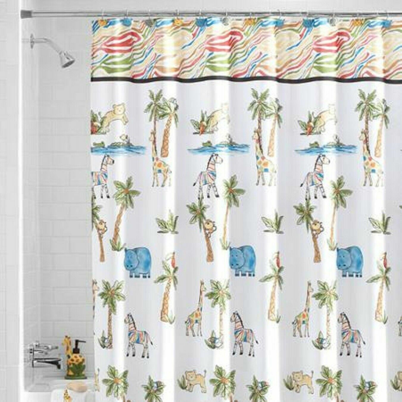 Rimego Hummingbird and Flowers Shower Curtain, Colorful Birds Lover Shower Curtain, Fabric Bathroom Shower Curtain