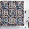 Ring Formed Circles Print Shower Curtain For Modern Bathroom