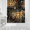 Rising Sun and Flower Print Shower Curtain, Floral Modern Goth Grunge Bathroom Decor, Waterproof Curtain 